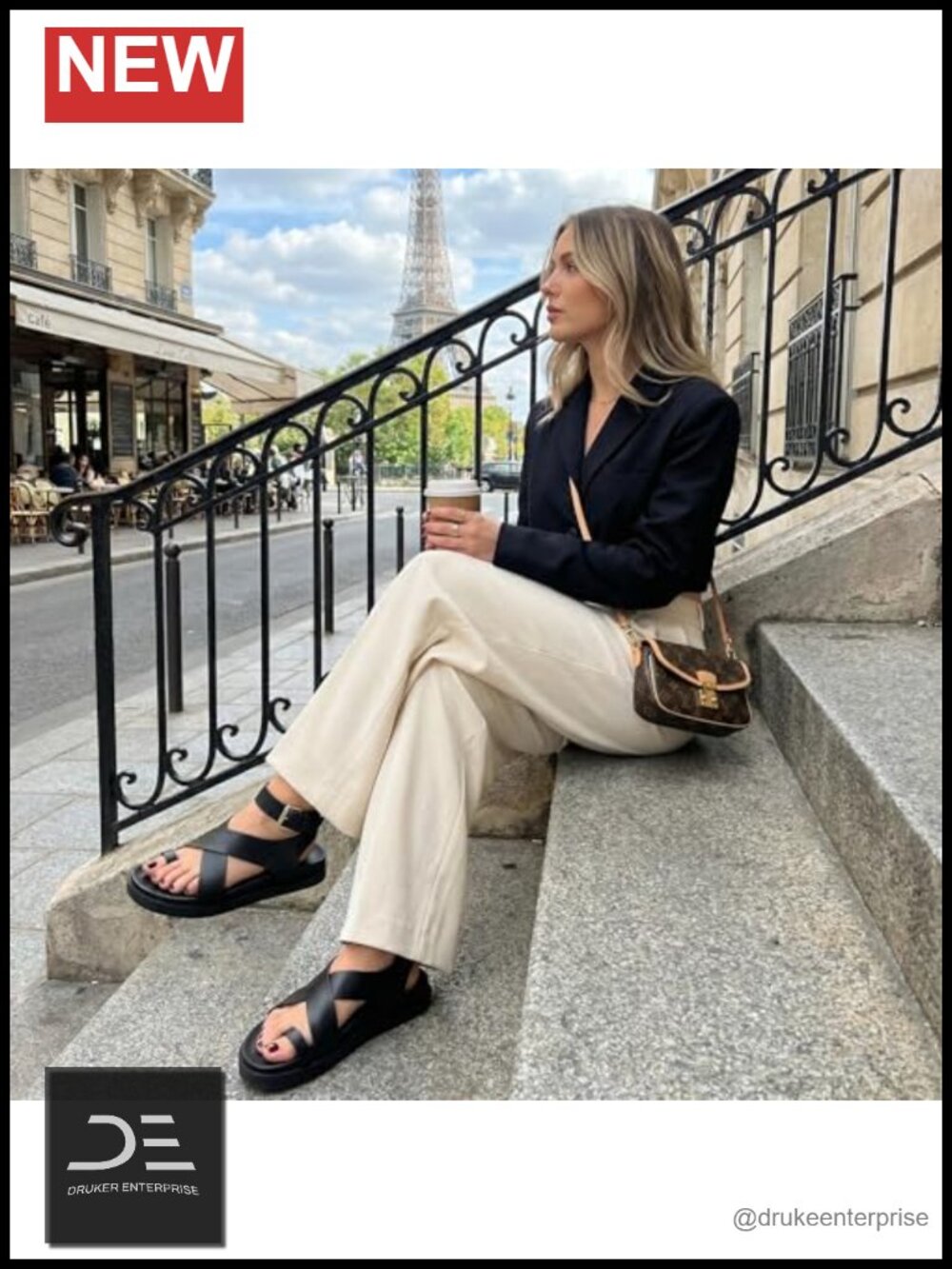 Vegan Leather Ankle Wrap Platform Sandals with Molded Footbed - Picture 5 of 6